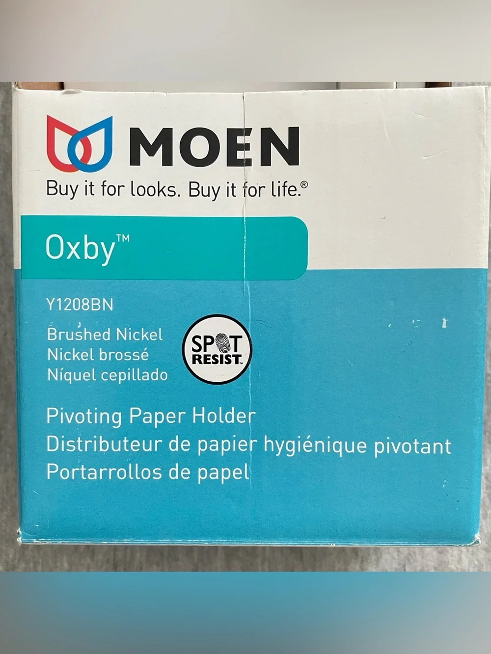 MOEN Oxby Brushed Nickel Pivoting Toilet Paper Holder New in Box